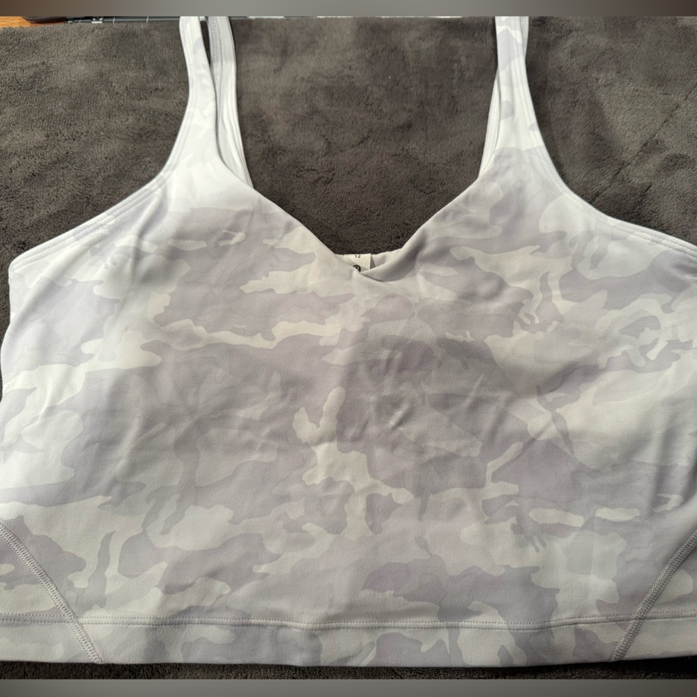 New Lululemon Gray Camo Align Tank Sports Bra 12